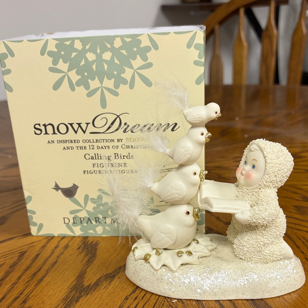 Department 56 SnowDream Calling Birds Porcelain Figurine with Child